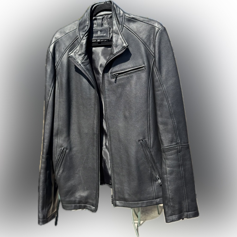 7 Diamonds Charcoal Leather Outerwear